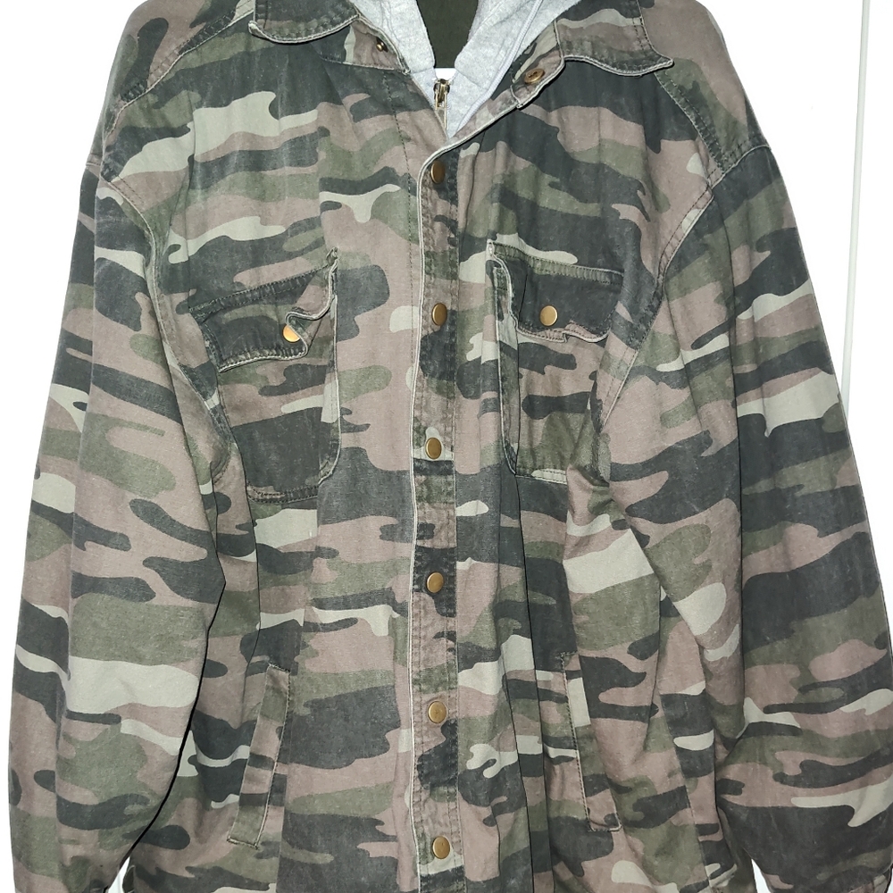 Camouflage Hooded Men's XL Jacket - Picture 6 of 12